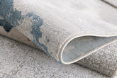 10' Blue and Gray Abstract Washable Non Skid Area Rug